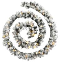 Kerstslinger met LED-verlichting 10 m PVC groen - thumbnail