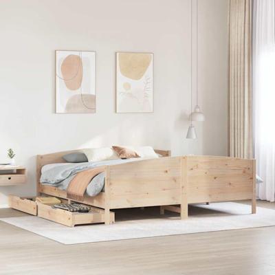 Bedframe zonder matras massief grenenhout 200x200 cm