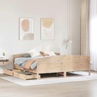 Bedframe zonder matras massief grenenhout 200x200 cm - thumbnail