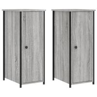 Nachtkastjes 2 st 32x42x80 cm bewerkt hout grijs sonoma eiken - thumbnail