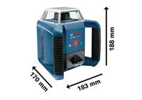 Bosch Professional GRL 400 H Rotatielaser rood + BT 170 HD statief + GR 240 meetlat + LR 1 laserontvanger in koffer - 061599403U - thumbnail