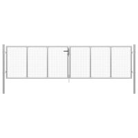 vidaXL Poort 415x175 cm gegalvaniseerd staal zilverkleurig - thumbnail