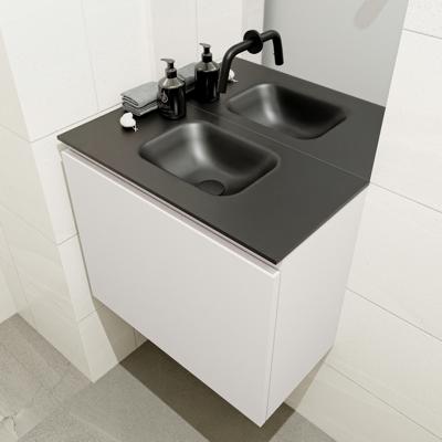 MONDIAZ OLAN 60cm toiletmeubel linen. LEX wastafel urban midden geen kraangat