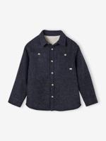 Geruit hemd met flanellen voering voor jongens gemêleerd grijs - thumbnail