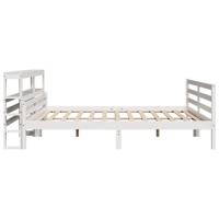 Bedframe met hoofdeinde zonder matras 200x200 cm wit - thumbnail