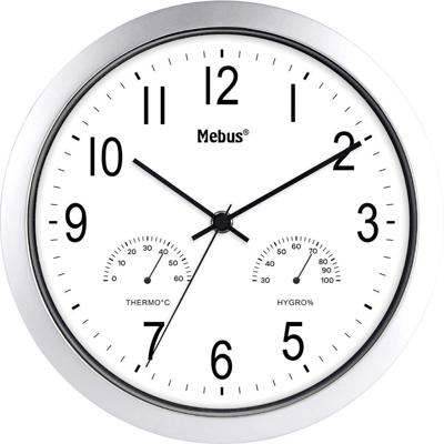 Mebus 06992 Wandklok Kwarts 25.5 cm Zilver