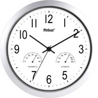 Mebus 06992 Wandklok Kwarts 25.5 cm Zilver - thumbnail