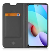 Xiaomi Redmi 10 Stand Case Zwart Roze Vormen - thumbnail