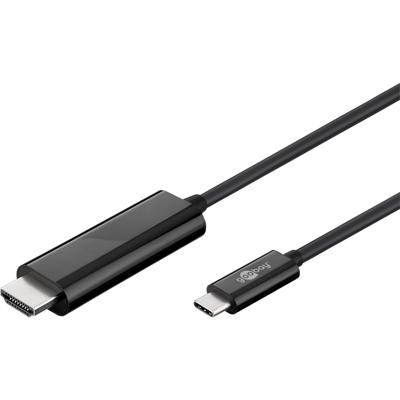 USB-C naar HDMI kabel - 3840*2160p @ 60Hz & 3D - USB-C adapterkabel - 1,8 meter - Zwart USB-C naar HDMI kabel - 3840*2160p @ 60Hz & 3D - USB-C adapterkabel - 1,8 meter - Zwart
