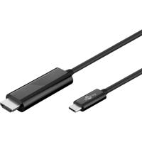 USB-C naar HDMI kabel - 3840*2160p @ 60Hz & 3D - USB-C adapterkabel - 1,8 meter - Zwart - thumbnail