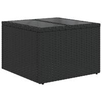 10-delige Loungeset met kussens poly rattan zwart - thumbnail