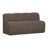 Woood Mojo eetkamerbank 164 cm met rugleuning bouclé Bruin Melange - thumbnail