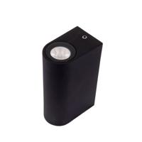 Wandarmatuur UP Down zwart 100x38x61mm 2 x 161lumen niet dimbaar voor binnen buiten - thumbnail