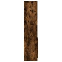 Hoge kast 63x33x180 cm bewerkt hout gerookt eikenkleurig - thumbnail