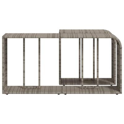 Opbergschappen 2 st poly rattan grijs Opbergschappen 2 st poly rattan grijs