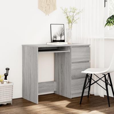 Bureau 90x45x76 cm bewerkt hout grijs sonoma eikenkleurig