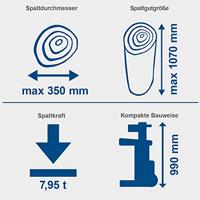 Scheppach Houtklover Compact 8T staand 400V - thumbnail