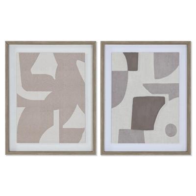 Canvas Home ESPRIT Beige Grijs Abstract Modern 40 x 3 x 50 cm (2 Stuks)