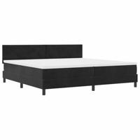 Boxspring bed met matras Zwart 200 x 200 cm Fluweel - thumbnail