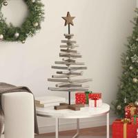 Kerstboom met standaard Bruin 90 cm Massief teakhout - thumbnail