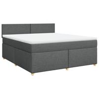 Boxspring met matras stof donkergrijs 180x200 cm - thumbnail