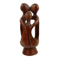 Houten Beeld Familie van 3 (20 x 8 cm) - thumbnail