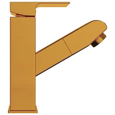 Wastafelkraan met uittrekfunctie 157x172 mm goudkleurig - thumbnail