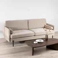 Nohr 3-zits Bank 'Janara' Velvet, 210cm, kleur Beige - thumbnail