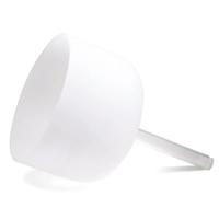 Witte Kristallen Klankschaal met Handgreep - D-toon 432 Hz - thumbnail