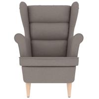 Fauteuil met voetenbankje stof taupe - thumbnail