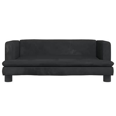 Kinderbank 80x45x30 cm fluweel zwart