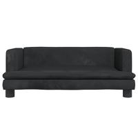 Kinderbank 80x45x30 cm fluweel zwart - thumbnail