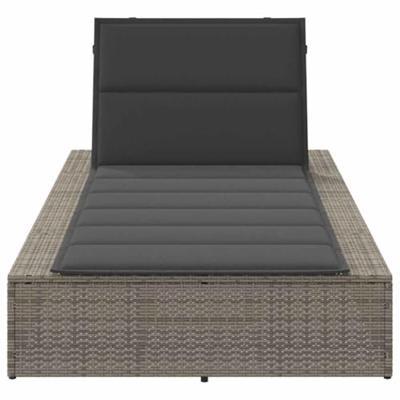 Ligbed met zwevend kussen poly rattan grijs