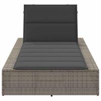 Ligbed met zwevend kussen poly rattan grijs - thumbnail