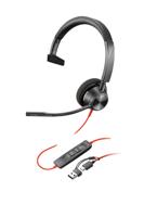 HP Poly Blackwire C3310-M On Ear headset Kabel Mono Zwart Ruisonderdrukking (microfoon), Noise Cancelling Headset, Volumeregeling, Microfoon uitschakelbaar - thumbnail