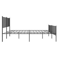 Bedframe met hoofd- en voeteneinde metaal zwart 200x200 cm - thumbnail