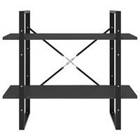 Boekenkast met 2 schappen 80x30x70 cm spaanplaat grijs - thumbnail