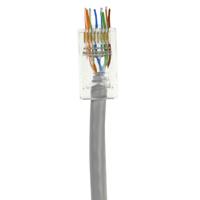 ACT TD168B RJ45 (8P/8C) CAT6 Easyconnect Unshielded Modulaire Doorsteek Connector | Ronde Kabel | Massieve of Soepele Aders | 8 stuks - thumbnail
