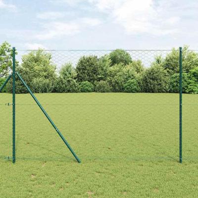 VidaXL Afrasteringspaal groen 10 x 1,5 m (50 mm gaas) staal en pvc