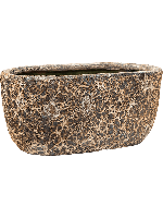 Lava Relic Rust metal ovale bloempot binnen 31x18x15 cm - thumbnail