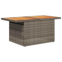 9-delige Loungeset met kussens poly rattan grijs - thumbnail