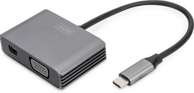 Digitus DA-70825 video kabel adapter 0,2 m USB Type-C Mini DisplayPort + VGA Grijs