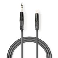Stereo audiokabel | 6,35 mm male - 3,5 mm male | 1,5 m | Grijs - thumbnail