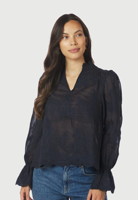 Neo Noir Blouse Amara Big Embroidery | Navy - thumbnail