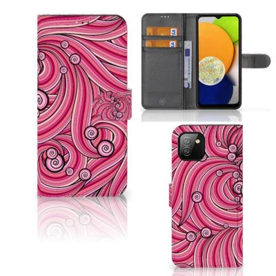Samsung Galaxy A03 Hoesje Swirl Pink | Portemonnee hoesje
