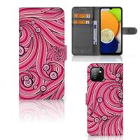 Samsung Galaxy A03 Hoesje Swirl Pink | Portemonnee hoesje - thumbnail