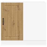 Spoelbakonderkast Lucca bewerkt hout artisanaal eikenkleur - thumbnail