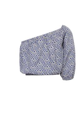 10Sixteen Blouse Top Blue Ikat
