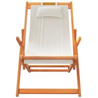 Strandstoelen 2 st inklapbaar stof crèmekleurig - thumbnail