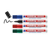 Edding 3000 4-3000-4-1999 Permanent marker Zwart, Rood, Blauw, Groen Watervast: Ja - thumbnail